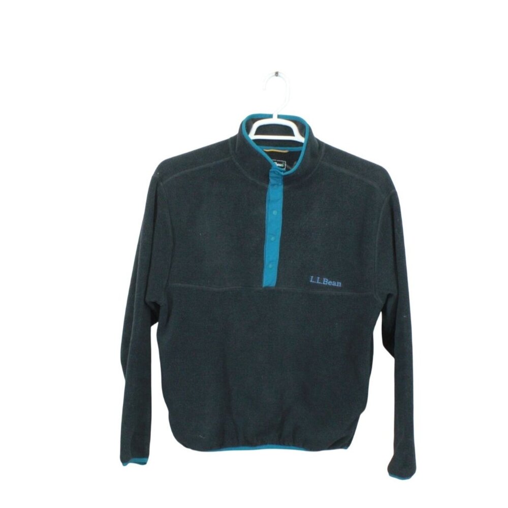 LL Bean Beans Classic Fleece Pullover Sweater Navy Men's S Women's M